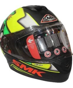 SMK Helmets - Twister - Cartoon - Matt Black Yellow - Pinlock Anti Fog Lens Fitted Dual Visor Full Face Helmet - GL241