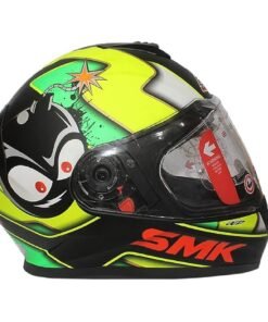 Alternative view of SMK Helmets - Twister - Cartoon - Matt Black Yellow - Pinlock Anti Fog Lens Fitted Dual Visor Full Face Helmet - GL241