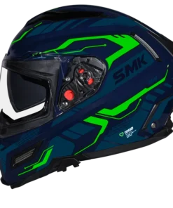 Alternative view of SMK AGNAR TEKTRON MATT BLUE/GREEN  (MA558) HELMET