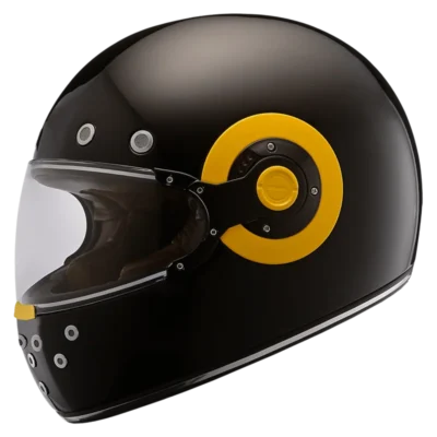 SMK RETRO SOLID GLOSSY BLACK GL-240 FULL FACE HELMET